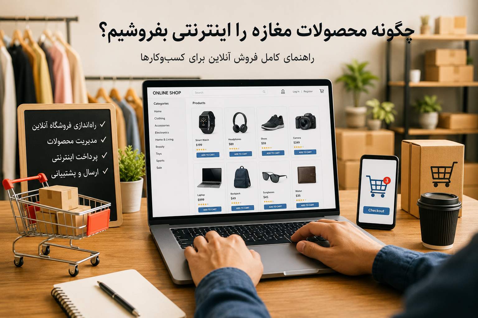چگونه محصولات مغازه را اینترنتی بفروشیم؟