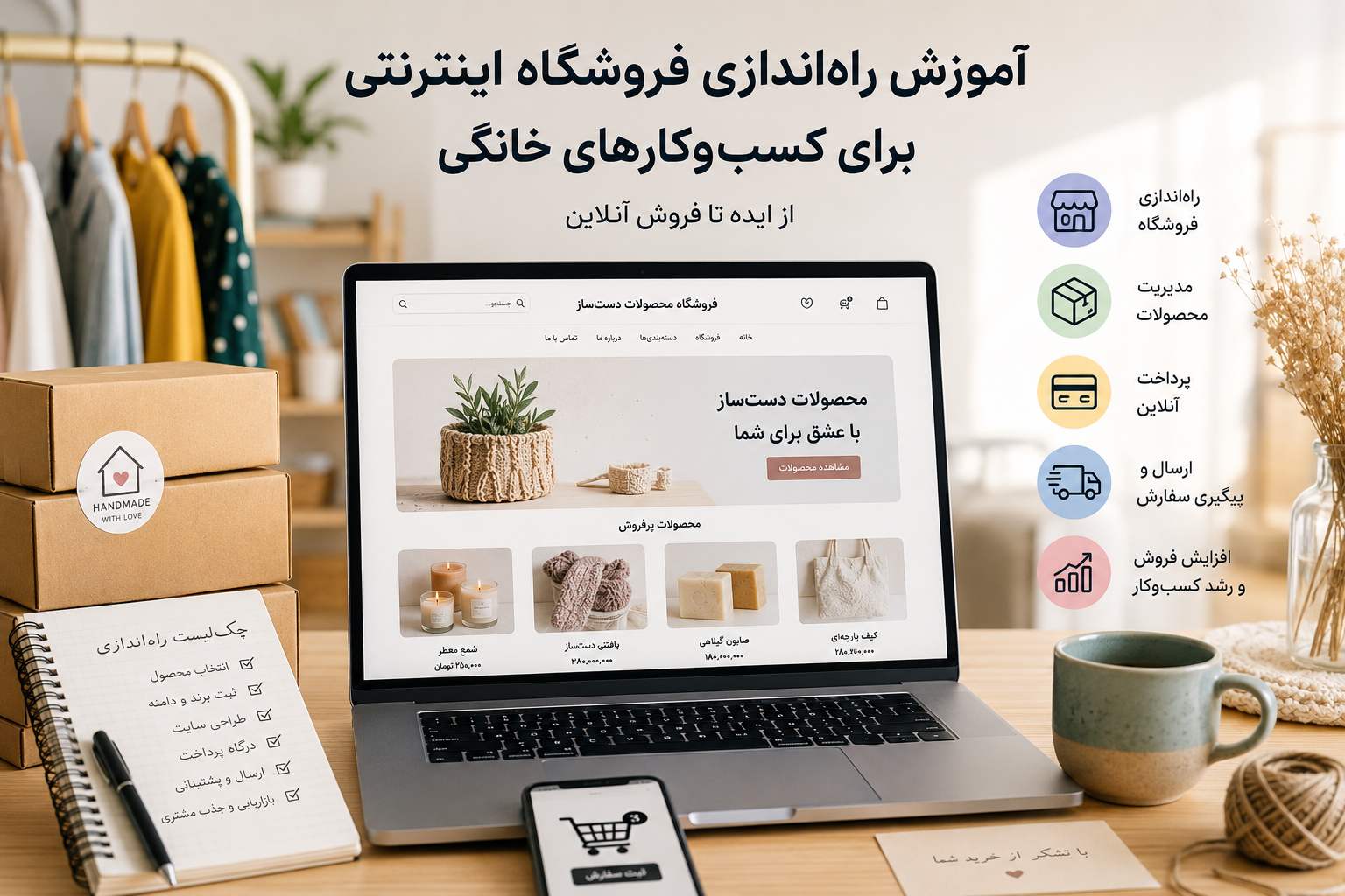 آموزش راه‌اندازی فروشگاه اینترنتی برای کسب‌وکارهای خانگی