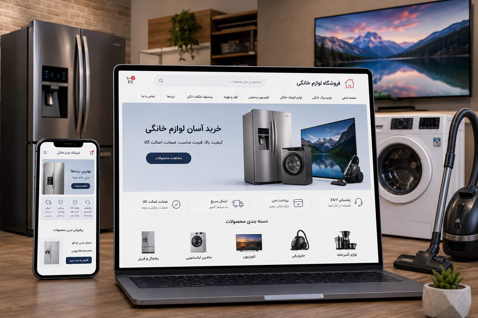 راه‌اندازی فروشگاه اینترنتی لوازم خانگی