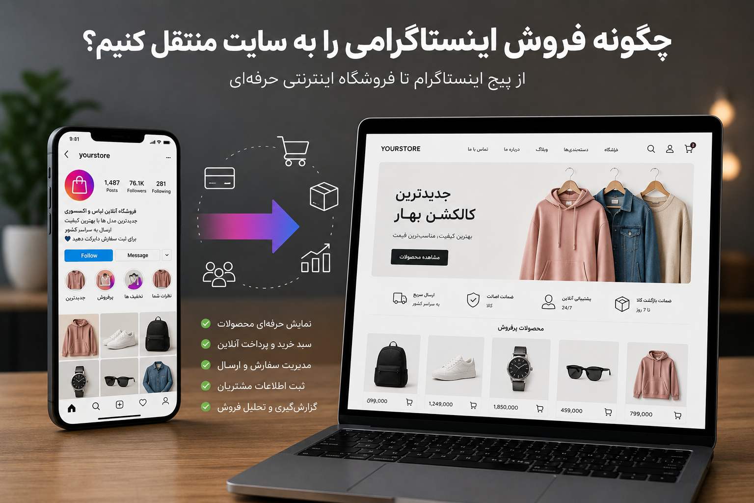 انتقال فروش اینستاگرام به سایت؛ راهنمای کامل