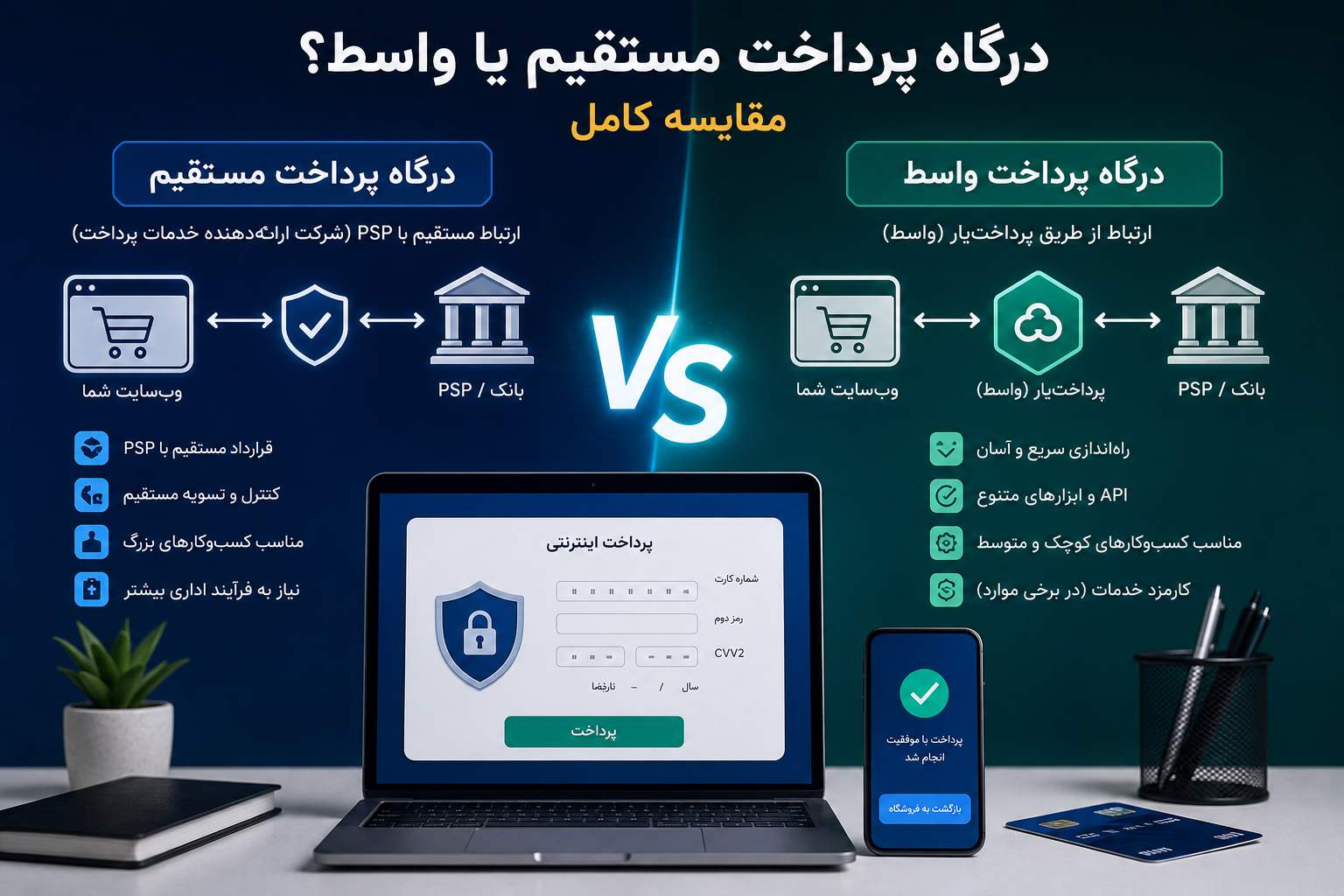 درگاه پرداخت مستقیم یا واسط؟ مقایسه کامل