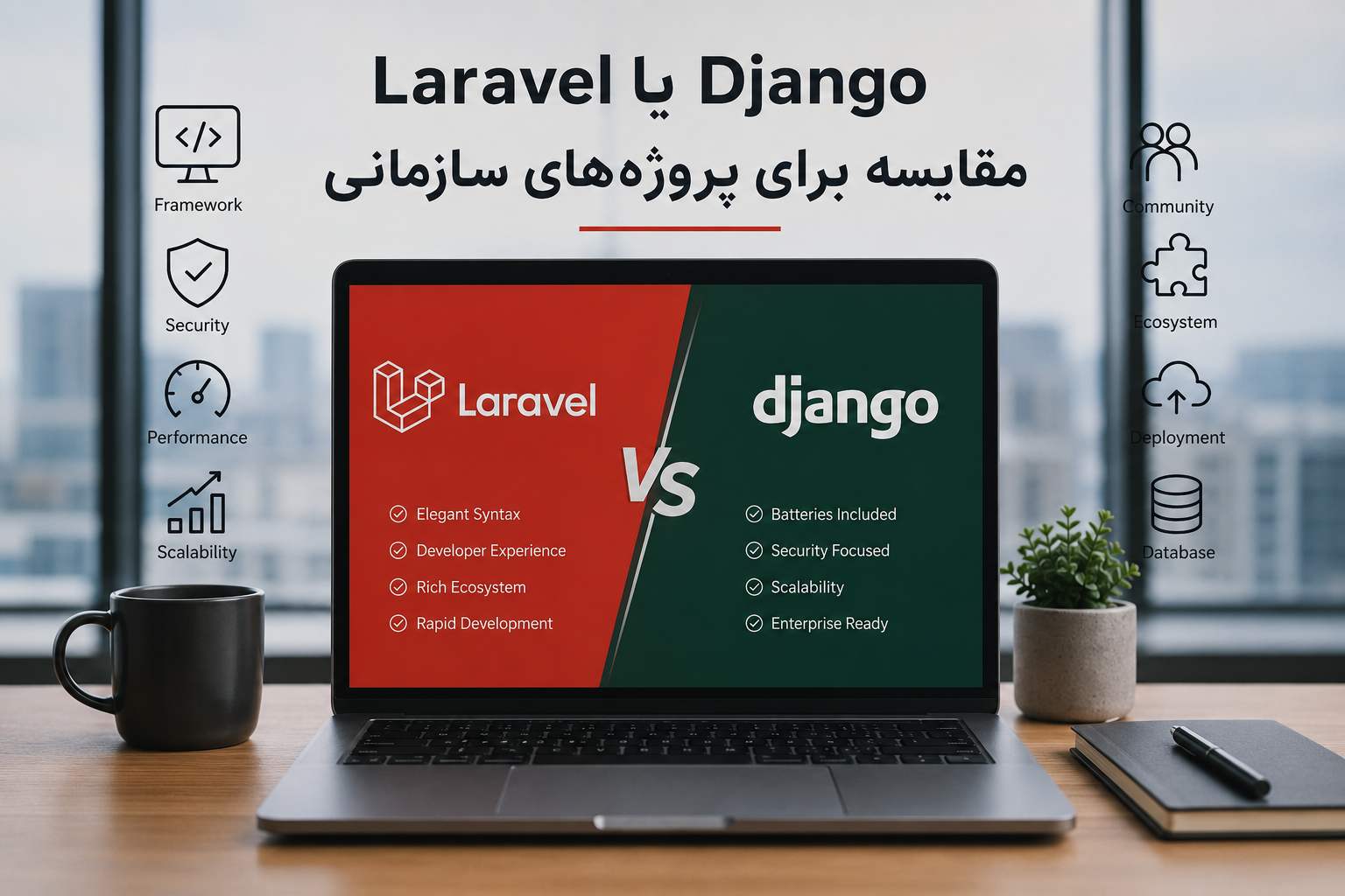 Laravel یا Django؛ مقایسه فنی برای پروژه‌های سازمانی
