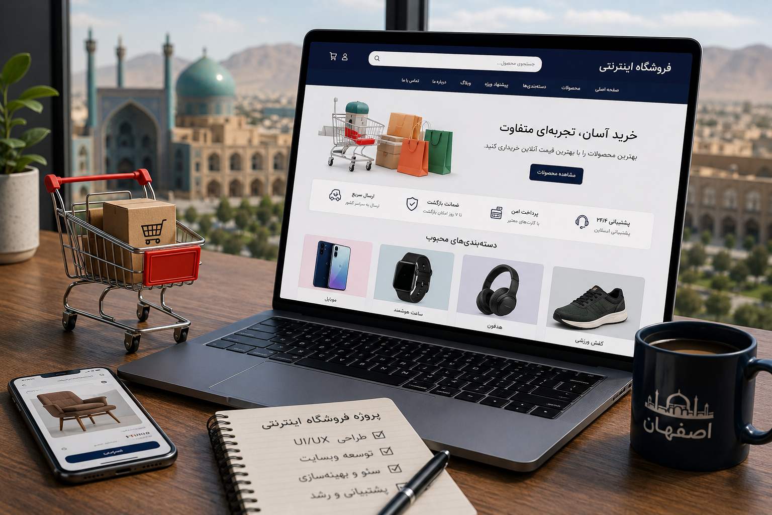 طراحی نرم افزار و سایت فروشگاه اینترنتی در اصفهان